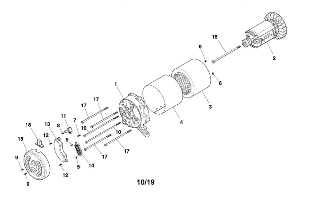 Alternator Diagram and Parts List for 030733-00  Briggs and Stratton Generator